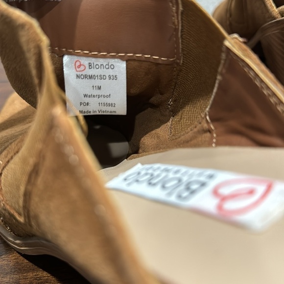 Blondo Nala Suede Cognac Waterproof Mules Size 11 - Picture 7 of 8